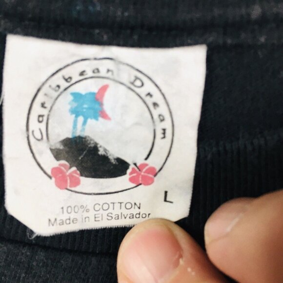 Springhill Wholesale Shirt Mens Large Black Indian Warrior Wolf Single Stitch - Picture 4 of 16